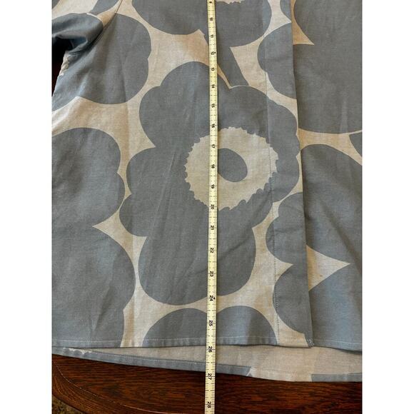 Marimekko Ruoste Unikko Button Down Blouse in Blue Poppy Women's 40 Large - Picture 7 of 8